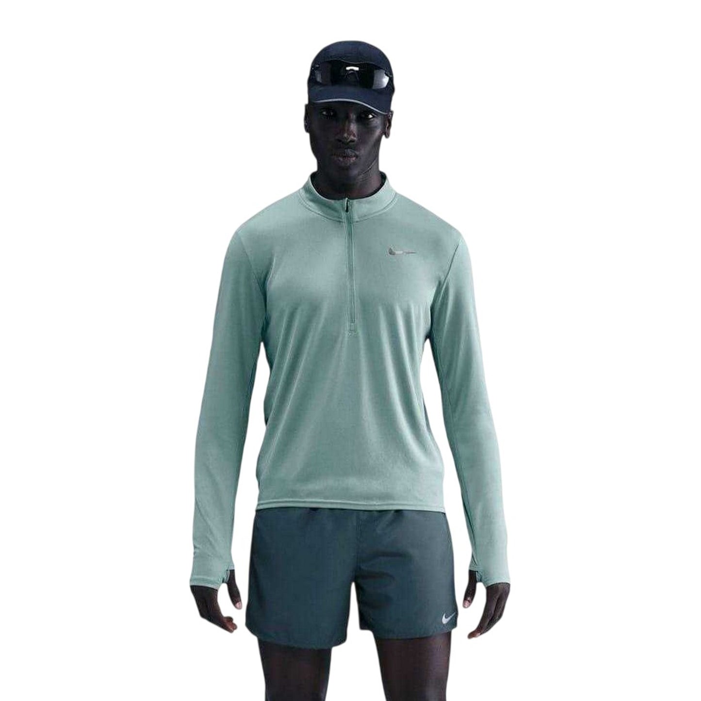 Cannon - Front - Nike Mens Core Half Zip Long-Sleeved Running Top