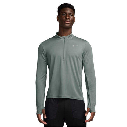 Green Clay - Front - Nike Mens Core Half Zip Long-Sleeved Running Top