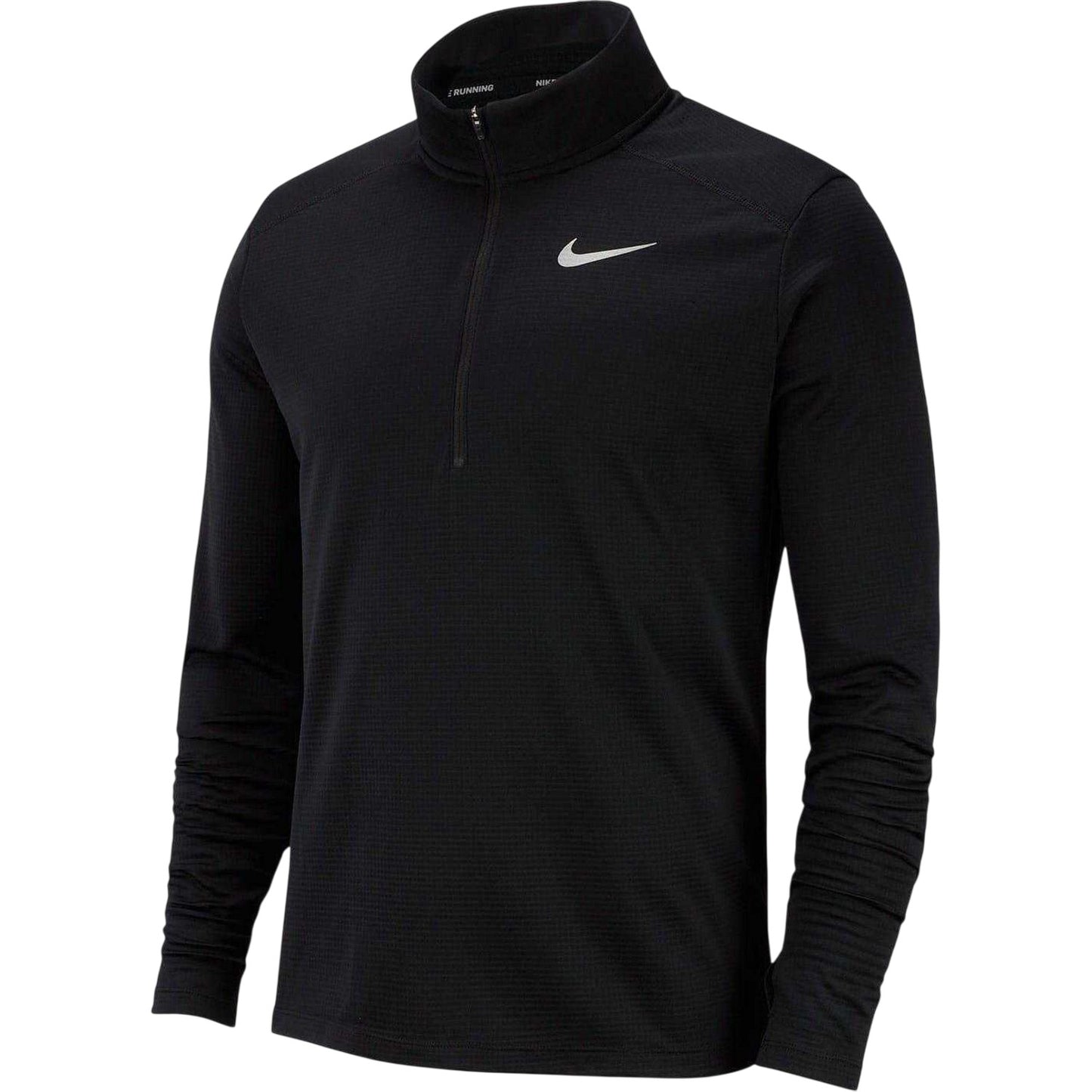 Black - Front - Nike Mens Core Half Zip Long-Sleeved Running Top