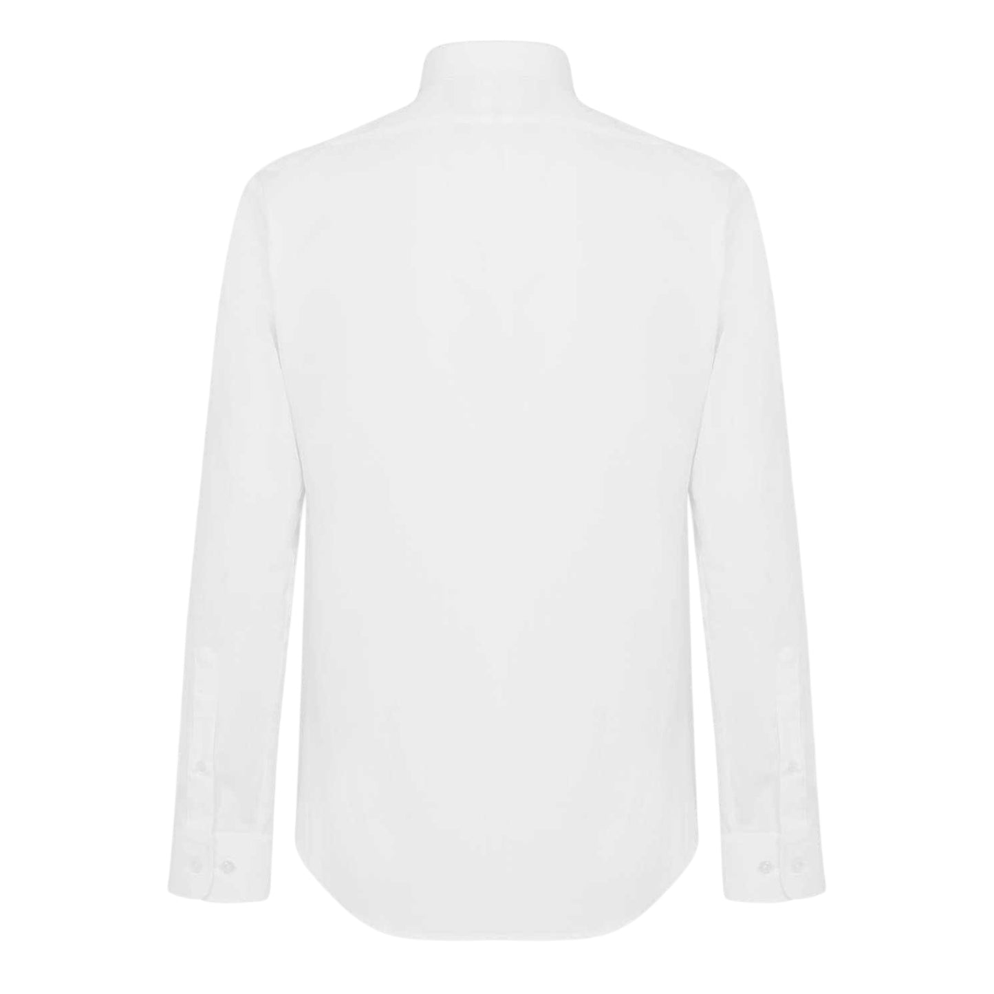 White - Back - Haines and Bonner Mens Poplin Collared Slim Long-Sleeved Shirt