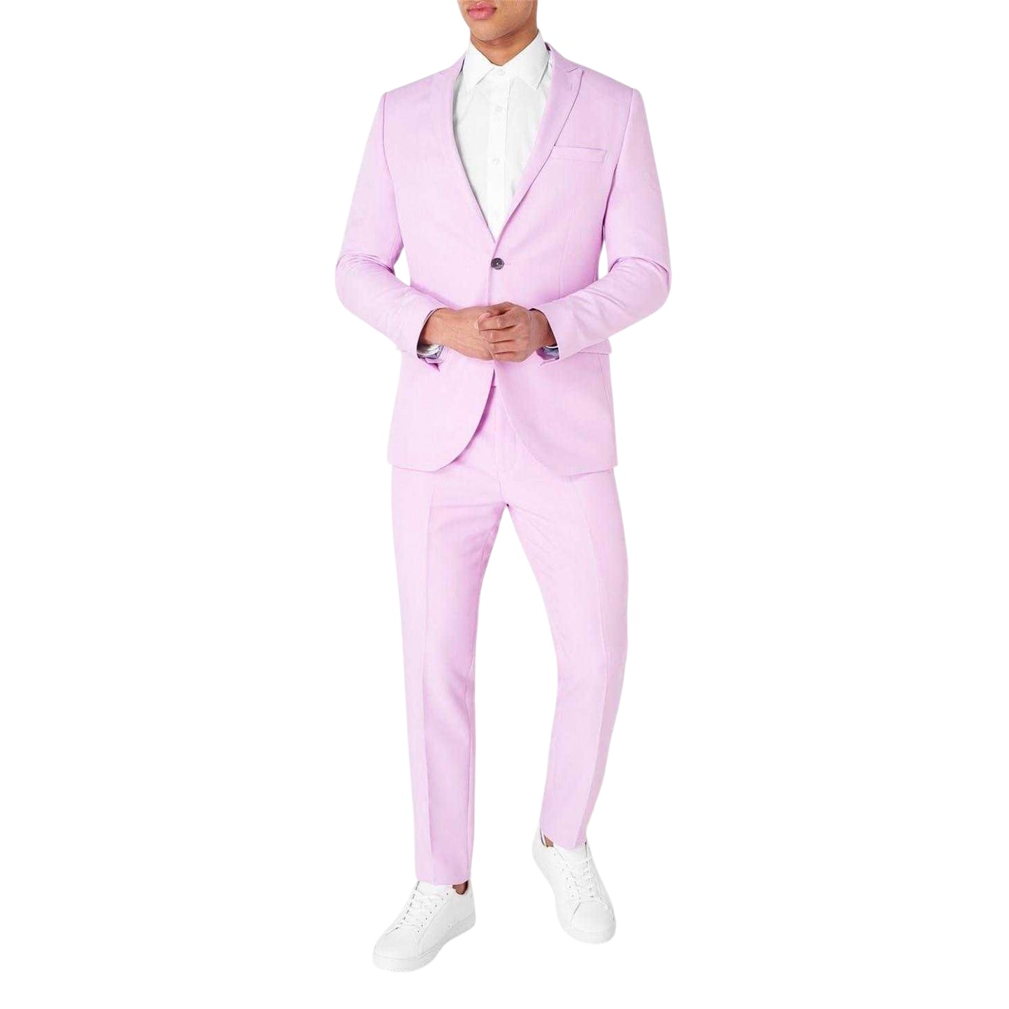 White - Lifestyle - Haines and Bonner Mens Poplin Collared Slim Long-Sleeved Shirt