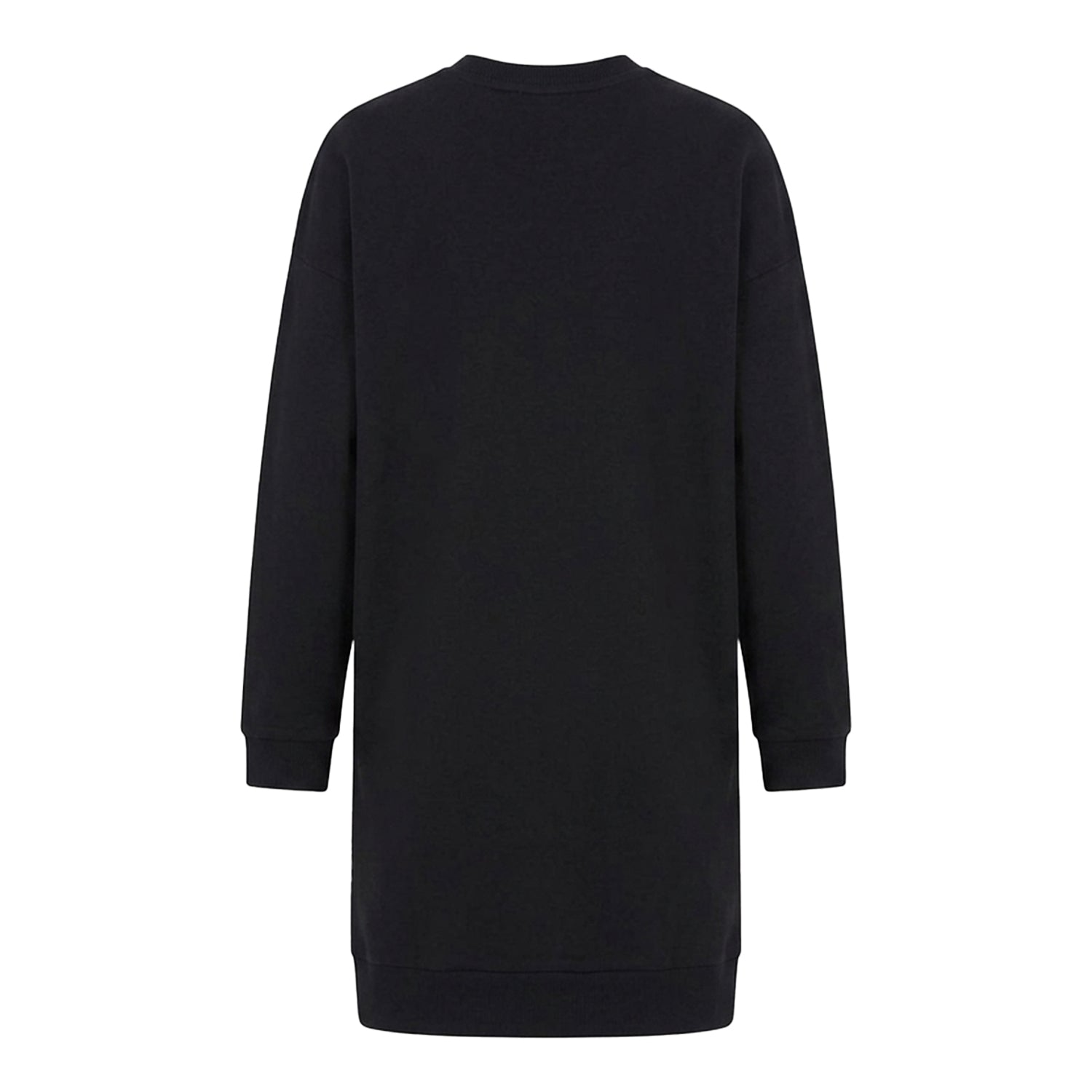 Jet Black - Back - Lyle & Scott Womens-Ladies Logo Long-Sleeved Sweatshirt Dress