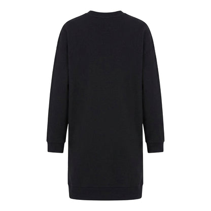 Jet Black - Back - Lyle & Scott Womens-Ladies Logo Long-Sleeved Sweatshirt Dress