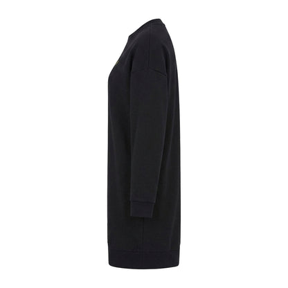 Jet Black - Side - Lyle & Scott Womens-Ladies Logo Long-Sleeved Sweatshirt Dress