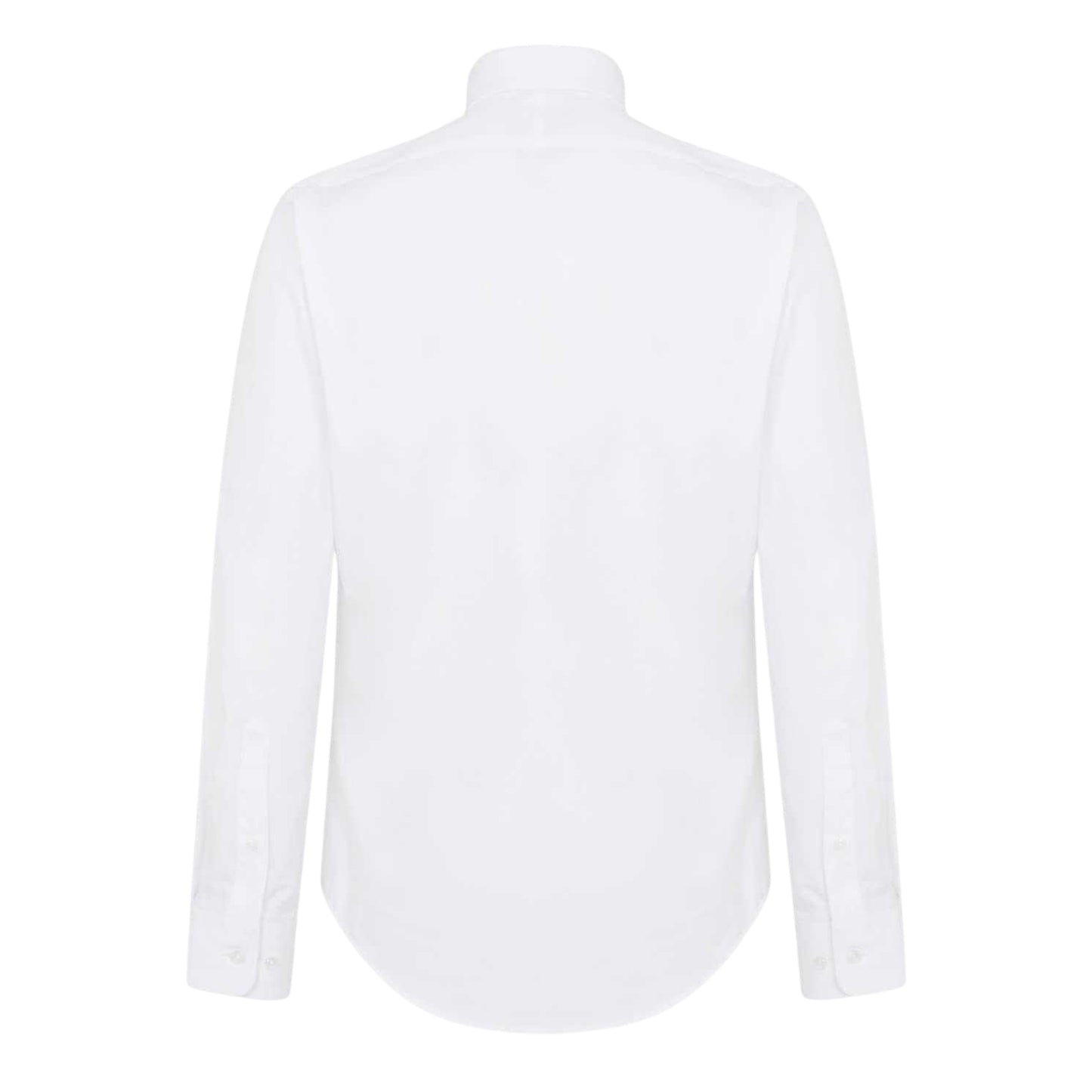 White - Back - Haines and Bonner Mens Poplin Collared Tailored Long-Sleeved Shirt