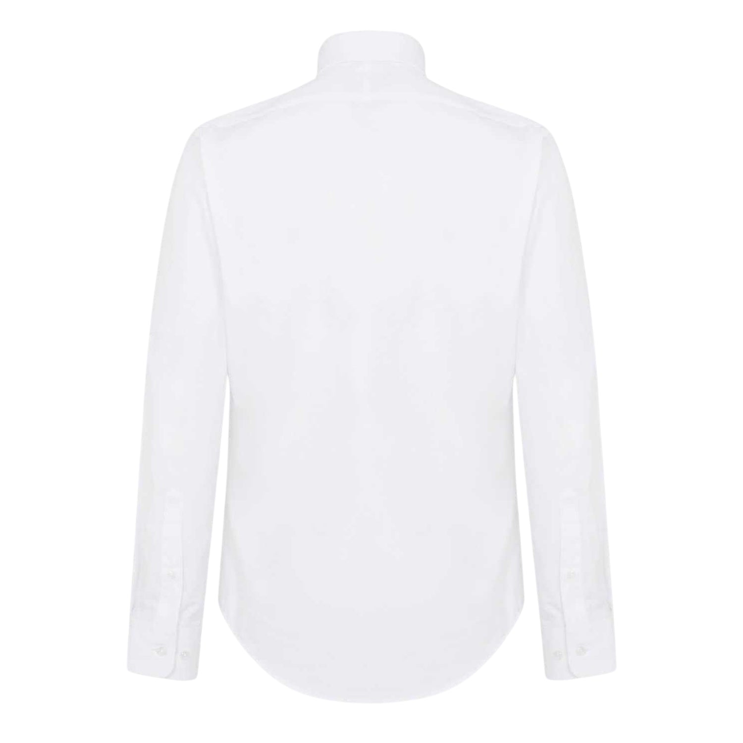 White - Back - Haines and Bonner Mens Poplin Collared Tailored Long-Sleeved Shirt