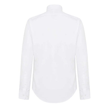 White - Back - Haines and Bonner Mens Poplin Collared Tailored Long-Sleeved Shirt