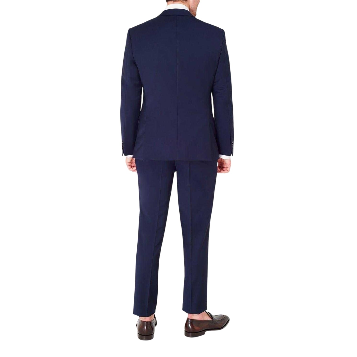 White - Pack Shot - Haines and Bonner Mens Poplin Collared Tailored Long-Sleeved Shirt