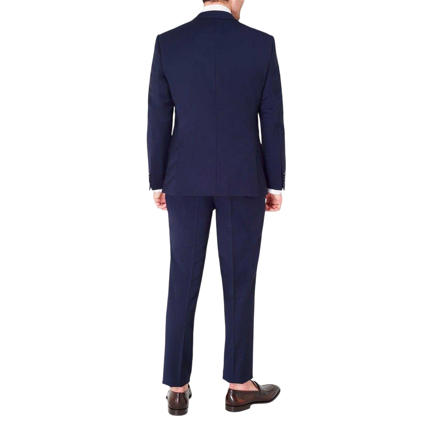 White - Pack Shot - Haines and Bonner Mens Poplin Collared Tailored Long-Sleeved Shirt