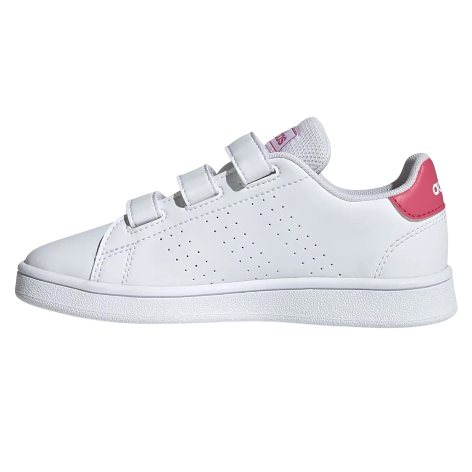 White-Pink - Lifestyle - Adidas Childrens-Kids Advantage Trainers