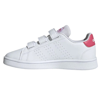 White-Pink - Lifestyle - Adidas Childrens-Kids Advantage Trainers