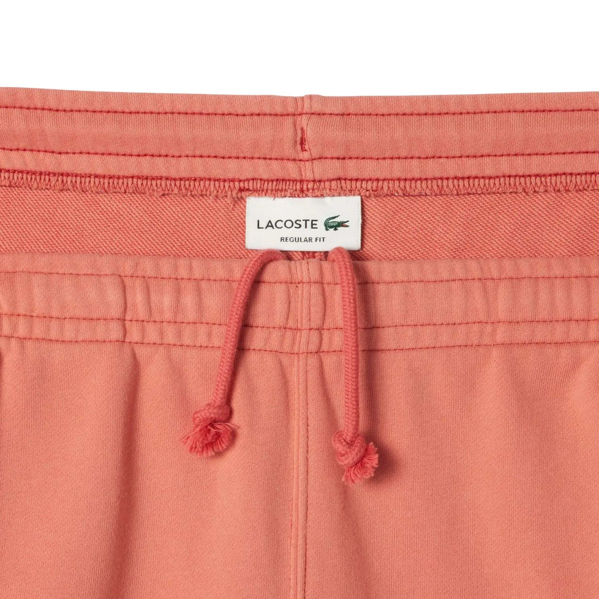 Pink - Back - Lacoste Mens Fleece Printed Washed Shorts