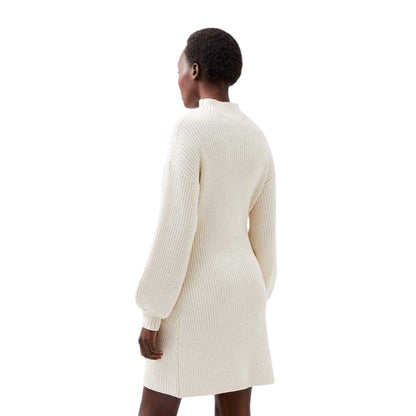 Cream - Back - French Connection Womens-Ladies Myla High-Neck Sweater Dress