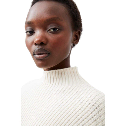 Cream - Side - French Connection Womens-Ladies Myla High-Neck Sweater Dress