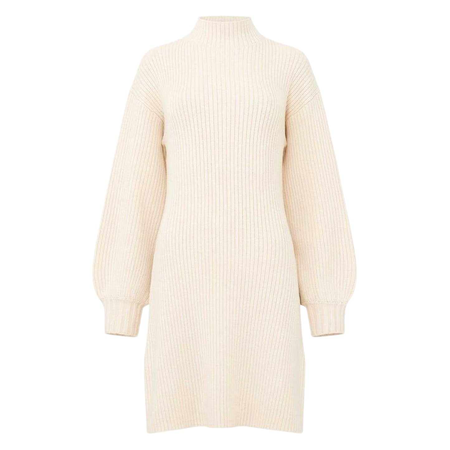Cream - Front - French Connection Womens-Ladies Myla High-Neck Sweater Dress