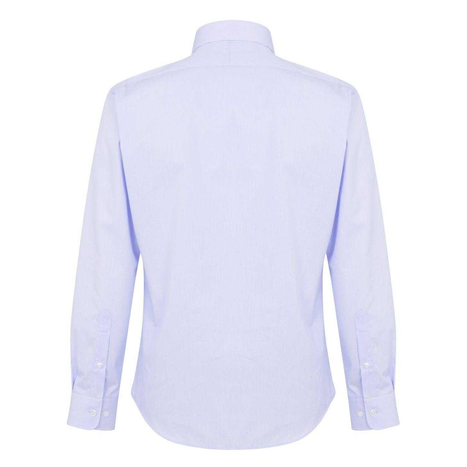 Blue - Back - Haines and Bonner Mens Poplin Tailored Long-Sleeved Formal Shirt