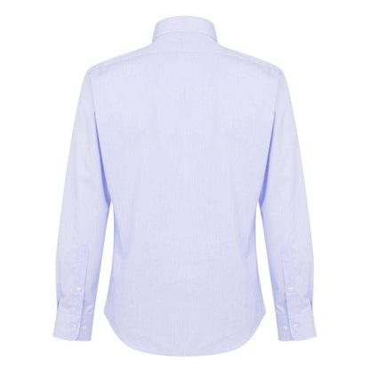 Blue - Back - Haines and Bonner Mens Poplin Tailored Long-Sleeved Formal Shirt