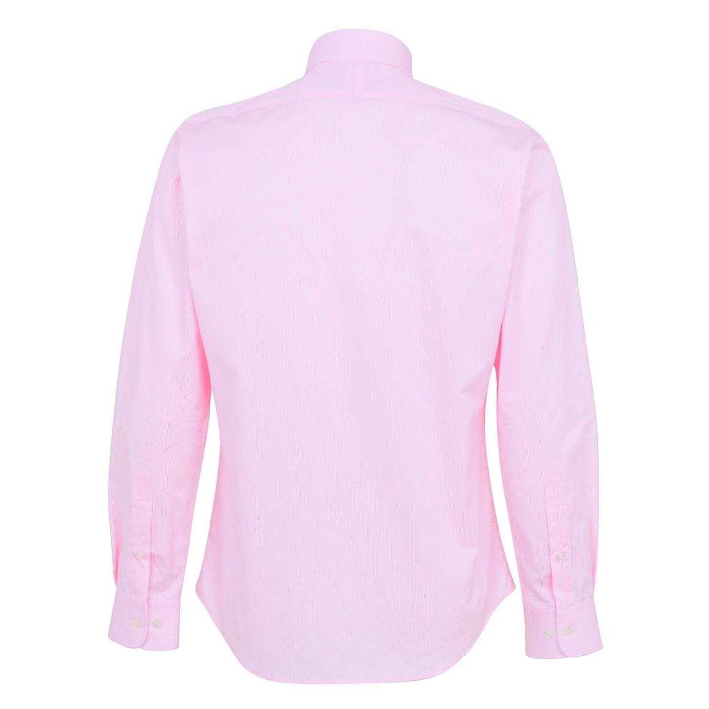 Pink - Back - Haines and Bonner Mens Poplin Tailored Long-Sleeved Formal Shirt