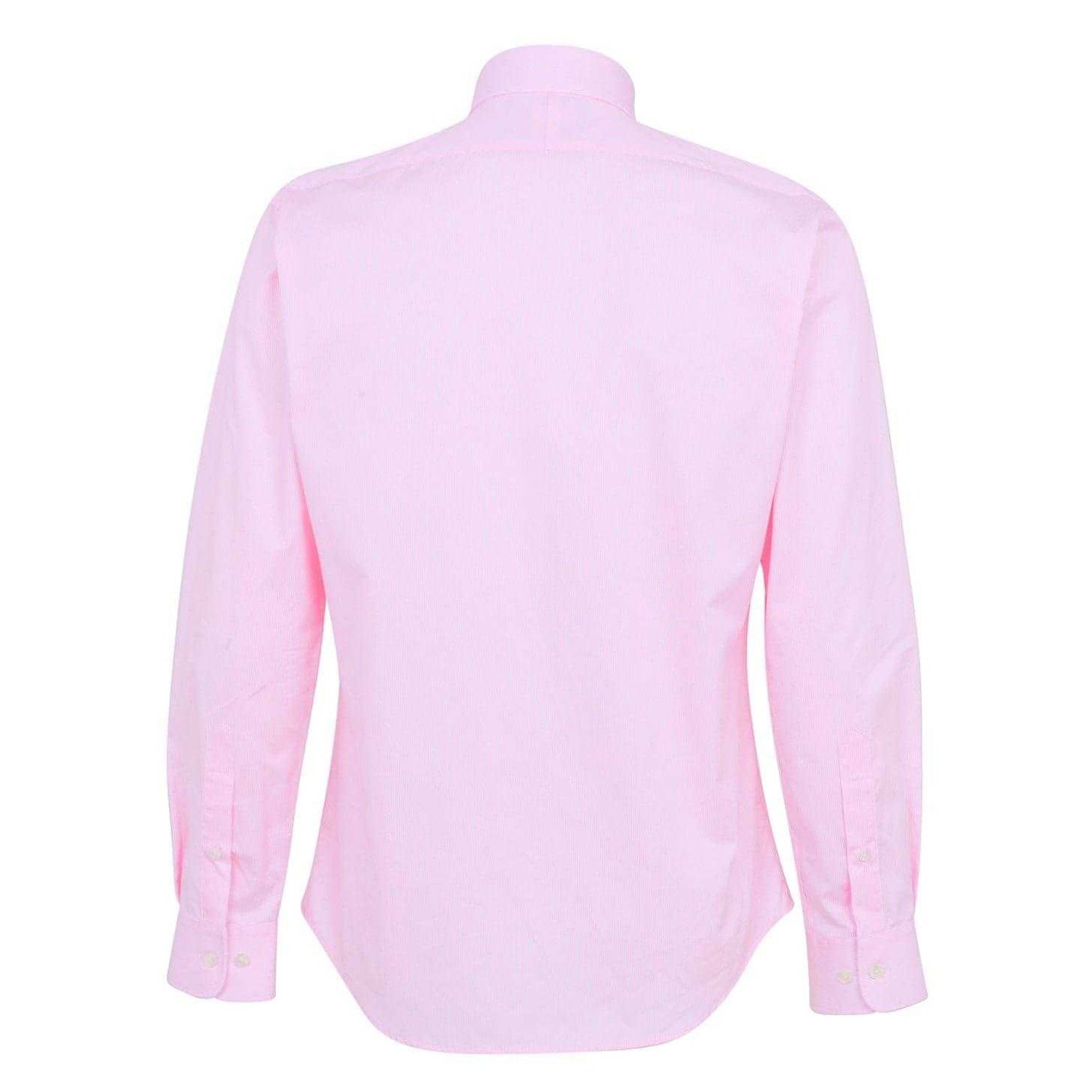 Pink - Back - Haines and Bonner Mens Poplin Tailored Long-Sleeved Formal Shirt