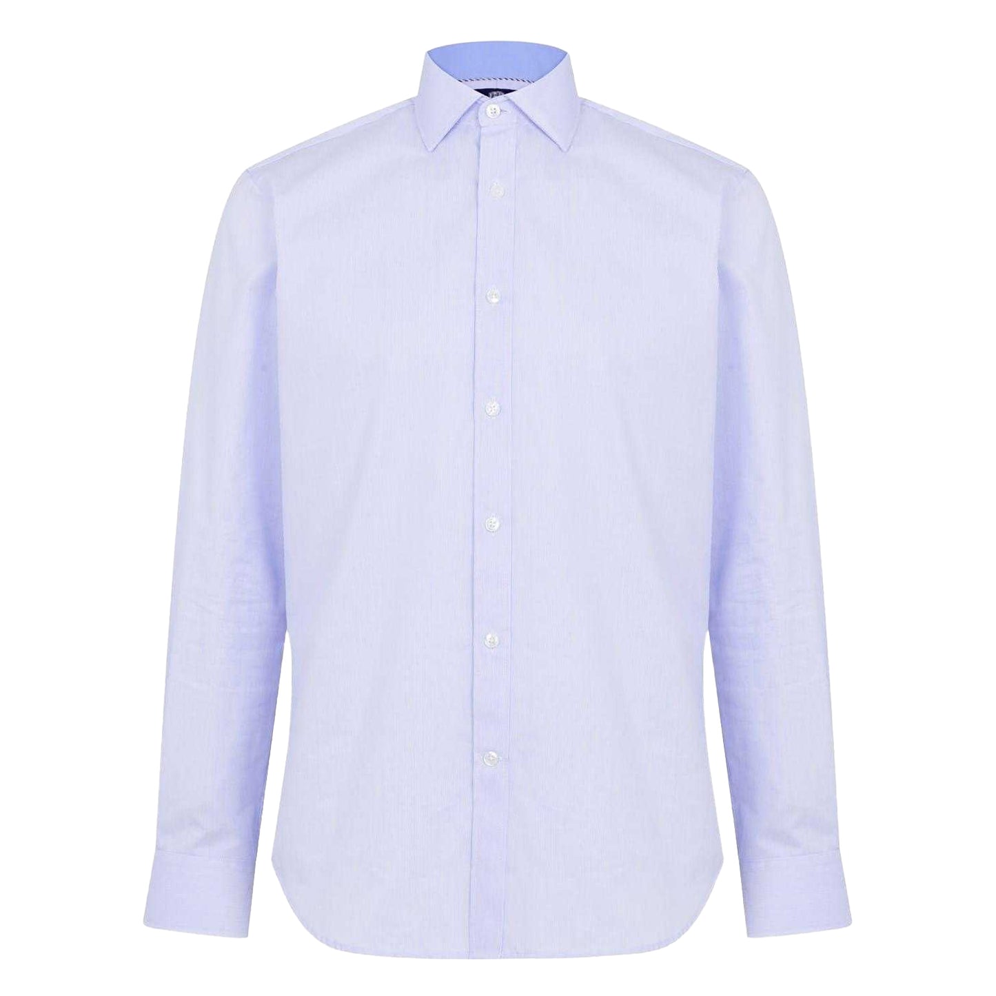 Blue - Front - Haines and Bonner Mens Poplin Tailored Long-Sleeved Formal Shirt