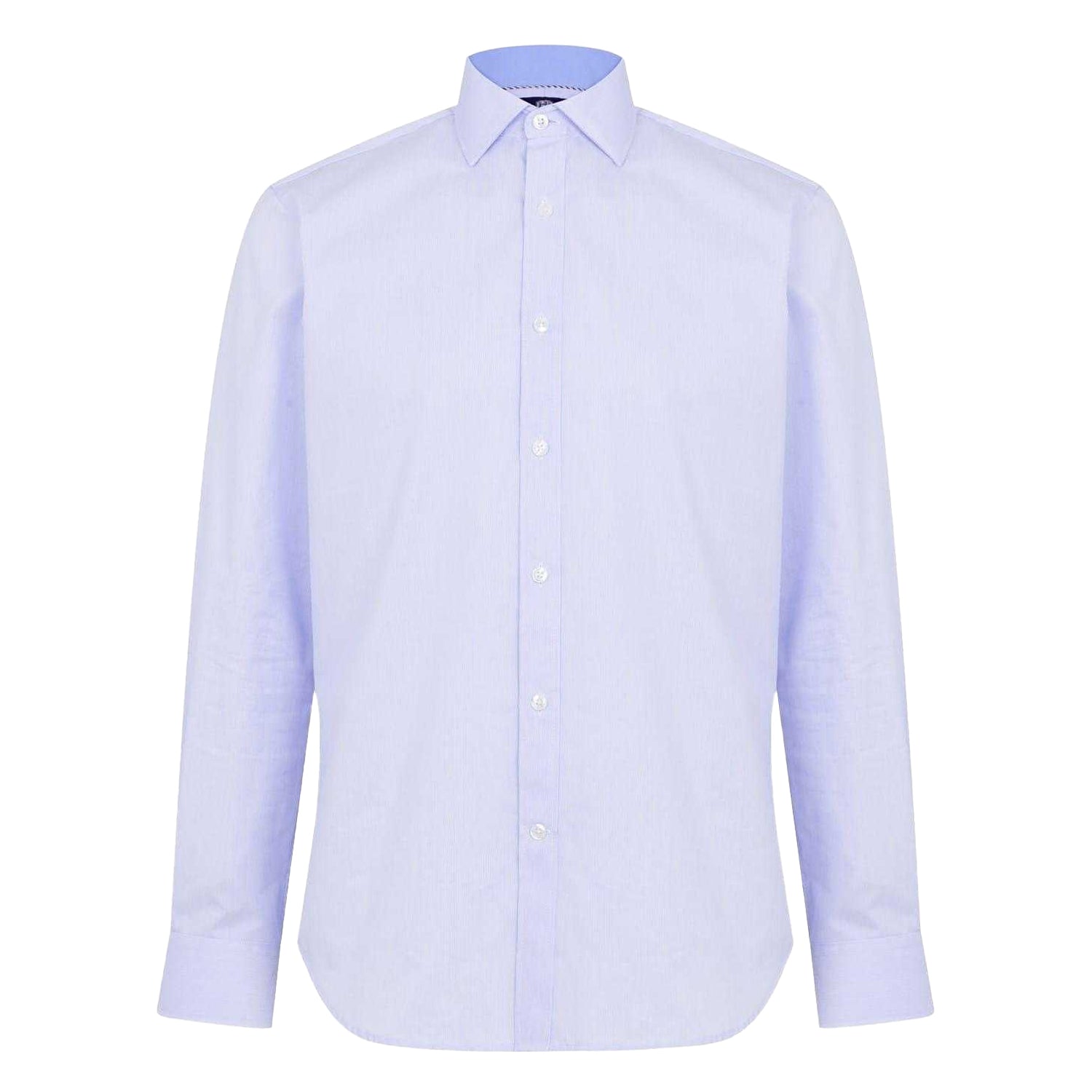 Blue - Front - Haines and Bonner Mens Poplin Tailored Long-Sleeved Formal Shirt