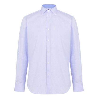 Blue - Front - Haines and Bonner Mens Poplin Tailored Long-Sleeved Formal Shirt