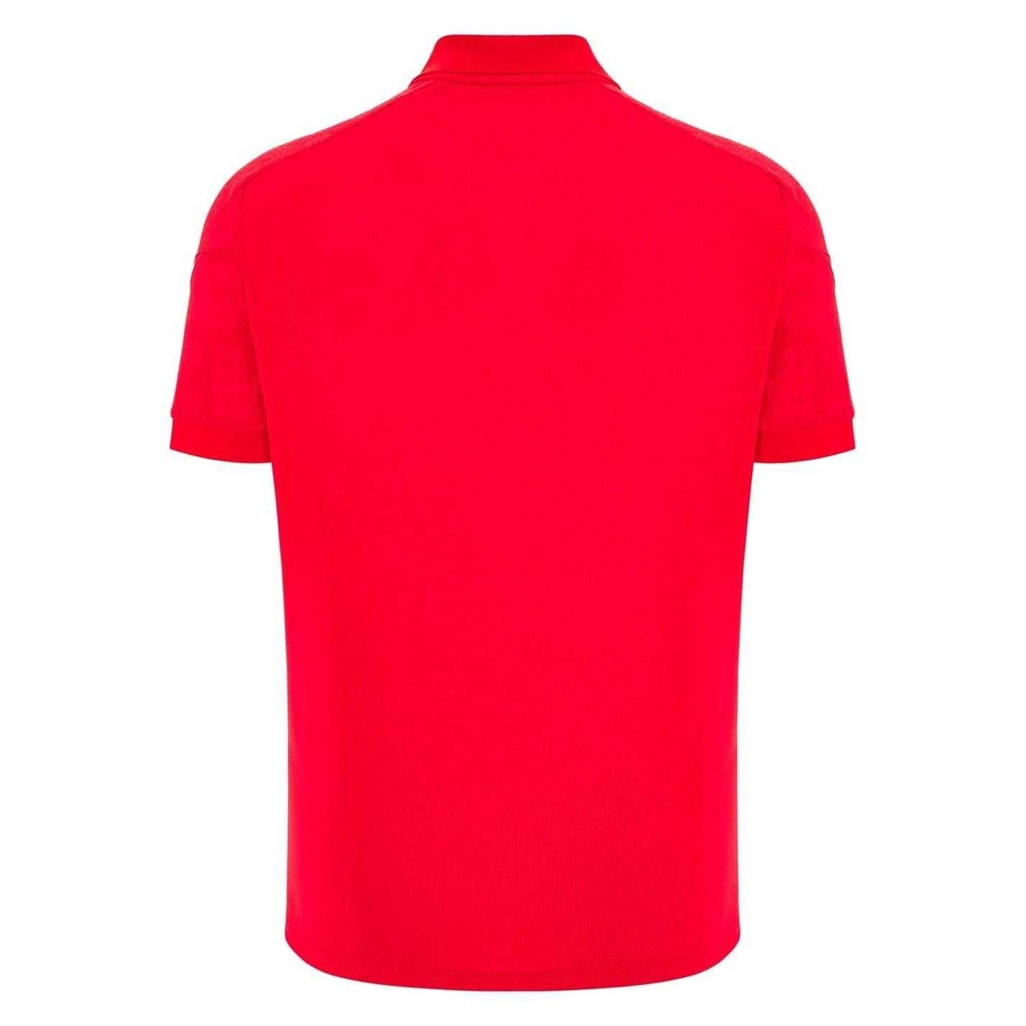 Red - Back - Wales RU Mens 2025 Travel Polo Shirt