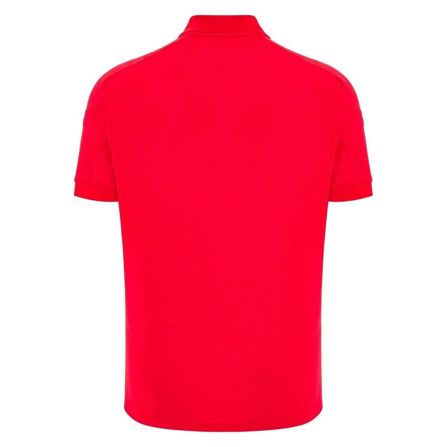 Red - Back - Wales RU Mens 2025 Travel Polo Shirt
