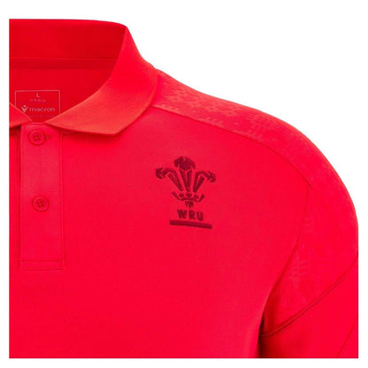 Red - Side - Wales RU Mens 2025 Travel Polo Shirt