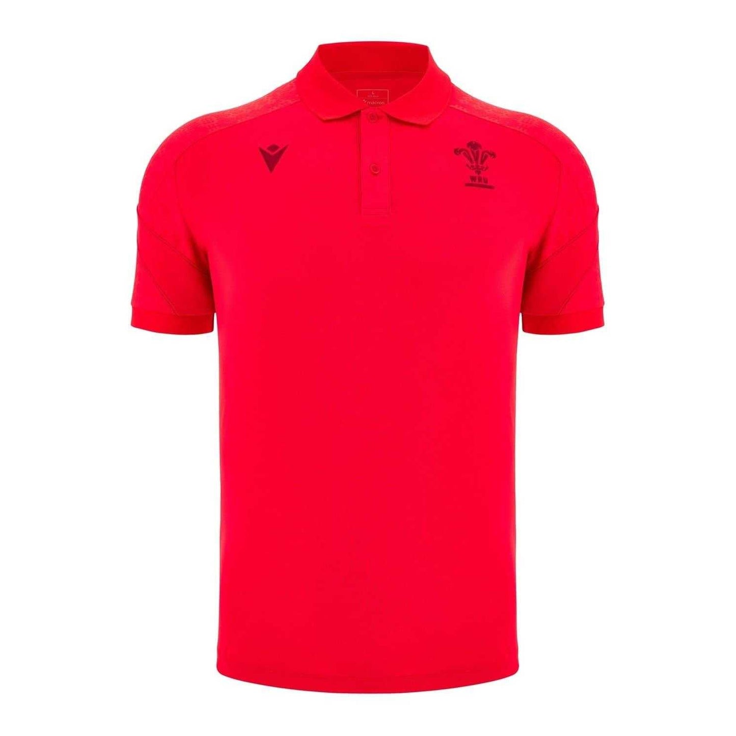 Red - Front - Wales RU Mens 2025 Travel Polo Shirt