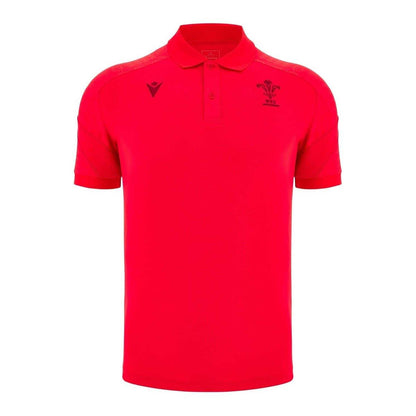 Red - Front - Wales RU Mens 2025 Travel Polo Shirt