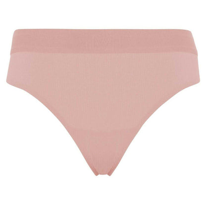 Powder Pink - Front - Wolford Womens-Ladies Ribbed High Waist Thong