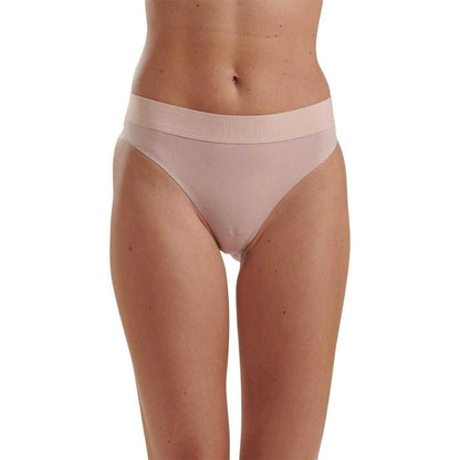 Powder Pink - Side - Wolford Womens-Ladies Ribbed High Waist Thong