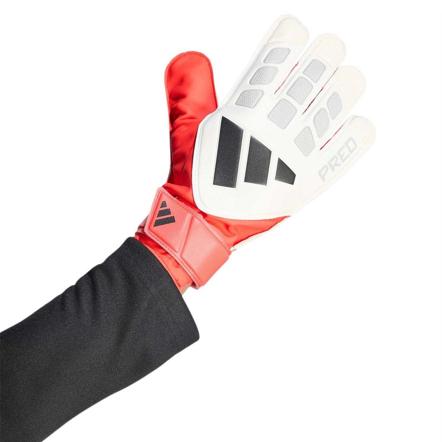 White-Red - Side - Adidas Unisex Adult Predator Training Goalkeeper Gloves
