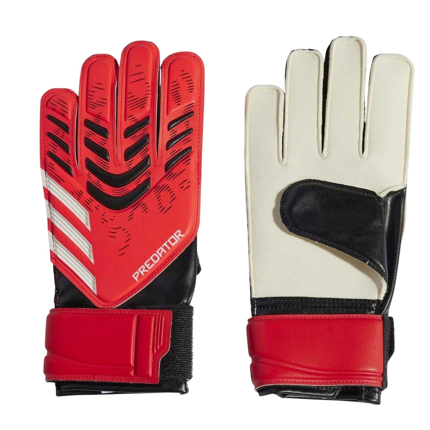 Red-Black - Front - Adidas Childrens-Kids Predator Training Goalkeeper Gloves