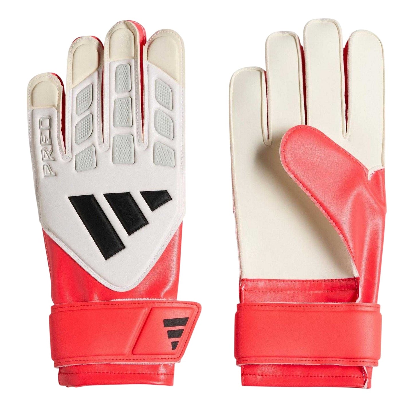 White-Red - Front - Adidas Childrens-Kids Predator Training Goalkeeper Gloves