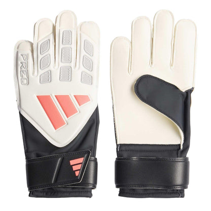 White-Black - Front - Adidas Childrens-Kids Predator Training Goalkeeper Gloves