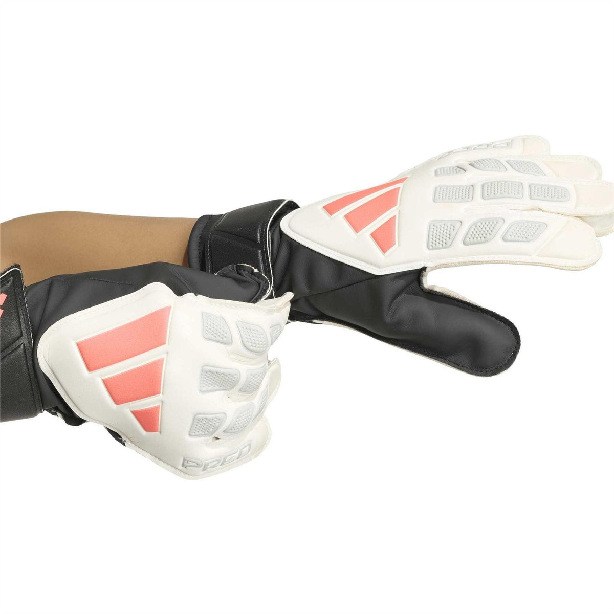 White-Black - Lifestyle - Adidas Childrens-Kids Predator Training Goalkeeper Gloves