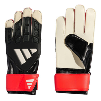 Black-Red-White - Front - Adidas Childrens-Kids Predator Training Goalkeeper Gloves
