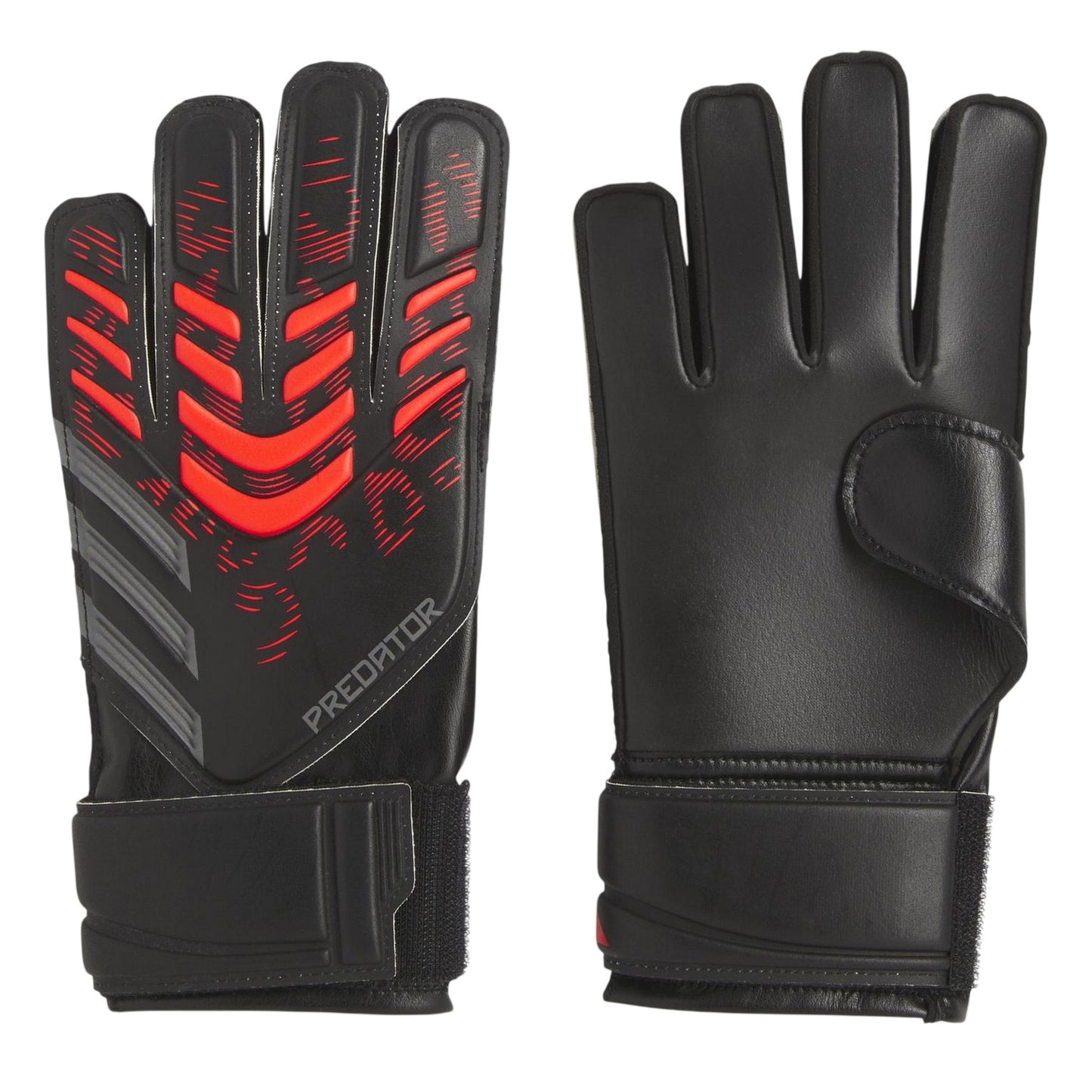Black-Red - Front - Adidas Childrens-Kids Predator Training Goalkeeper Gloves