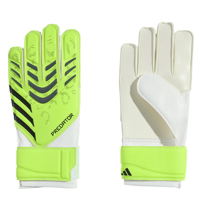 Lemon-Black - Front - Adidas Childrens-Kids Predator Training Goalkeeper Gloves