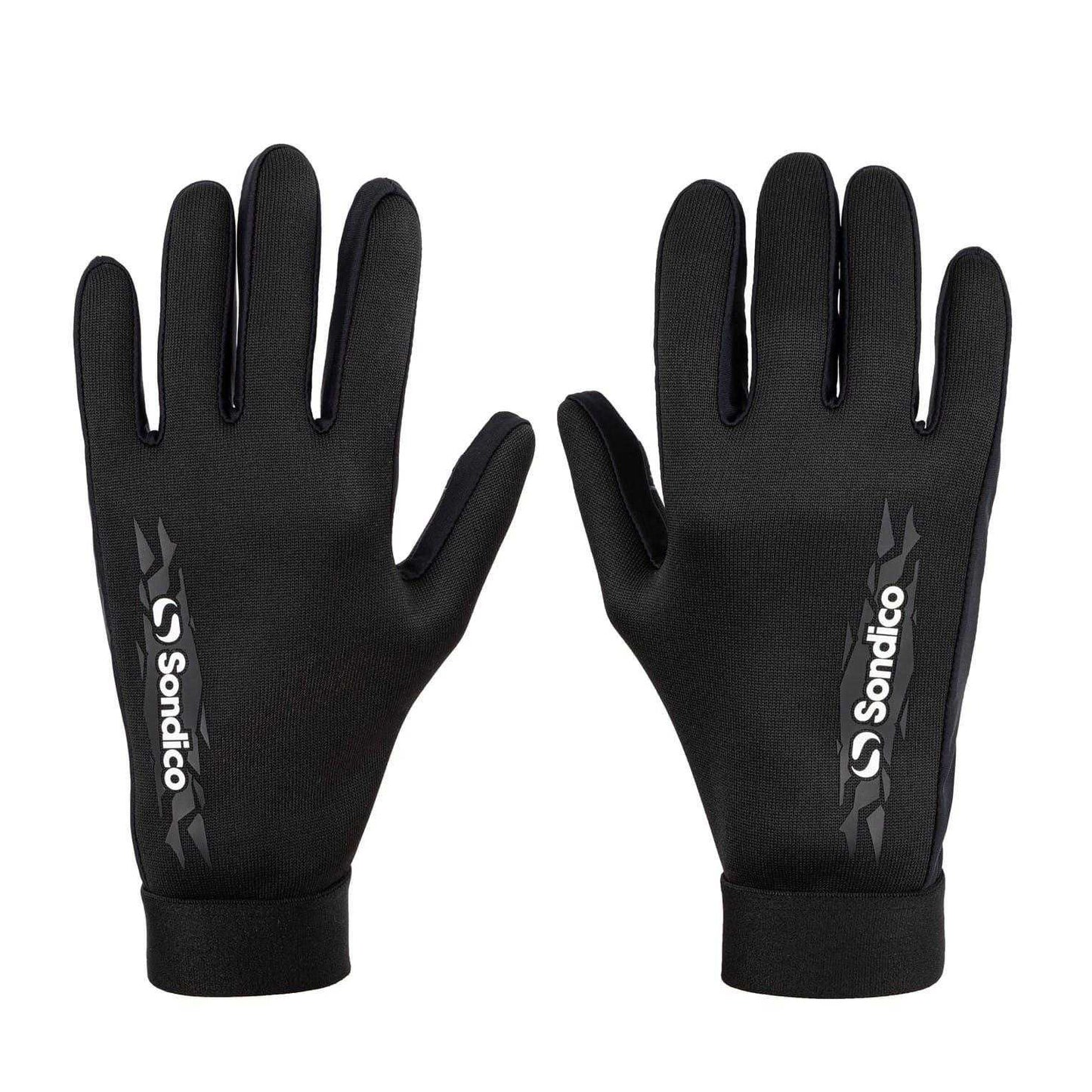 Black - Side - Sondico Childrens-Kids Football Player Gloves