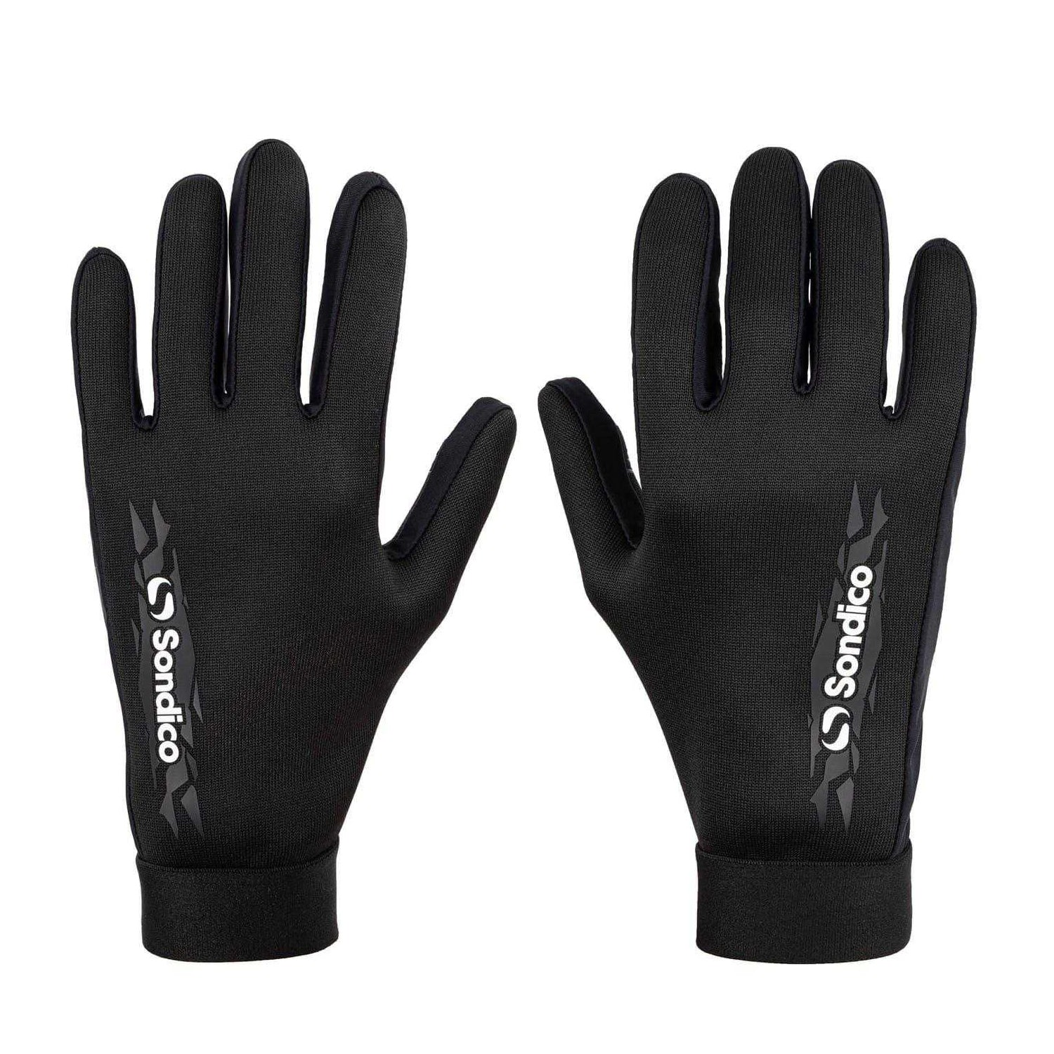 Black - Side - Sondico Childrens-Kids Football Player Gloves
