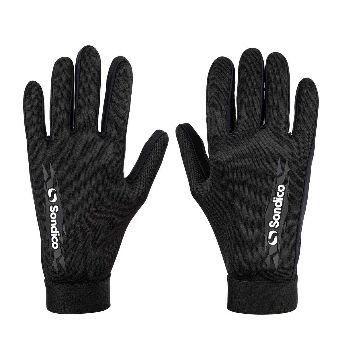 Black - Side - Sondico Childrens-Kids Football Player Gloves