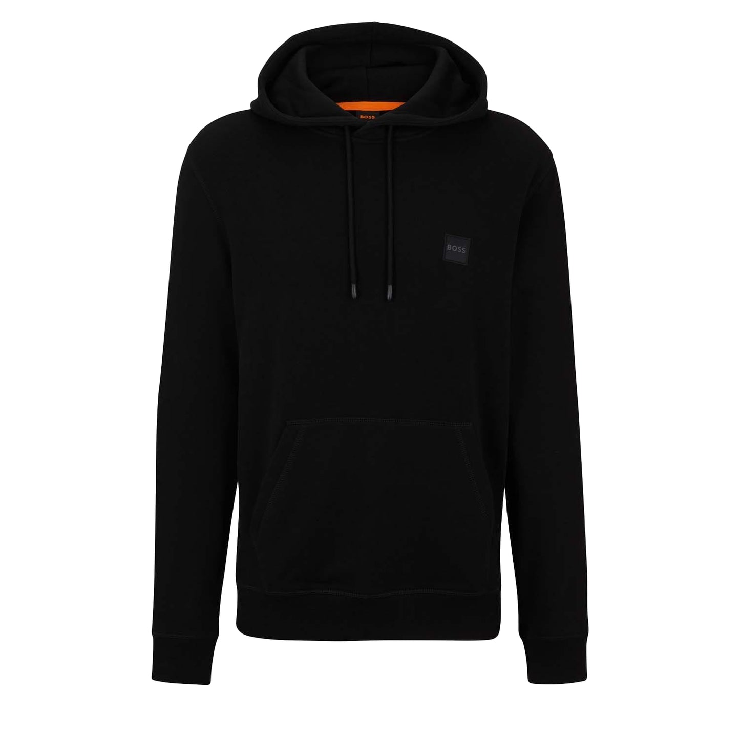 Black - Front - Hugo Boss Mens Wetalk Patch Logo Hoodie