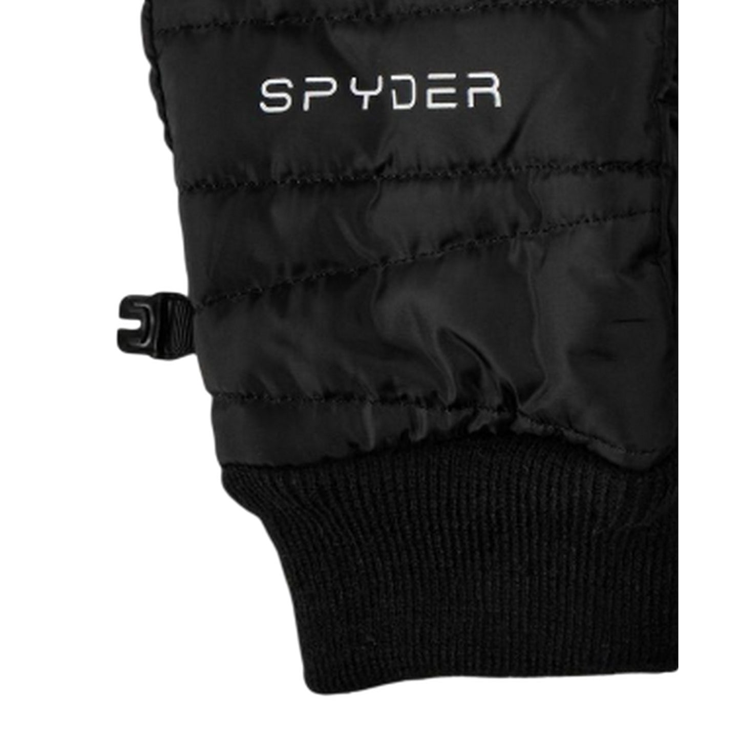 Black - Side - Spyder Womens-Ladies Quilted Ski Gloves
