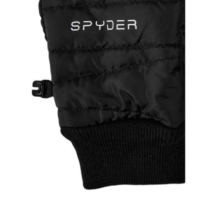 Black - Side - Spyder Womens-Ladies Quilted Ski Gloves