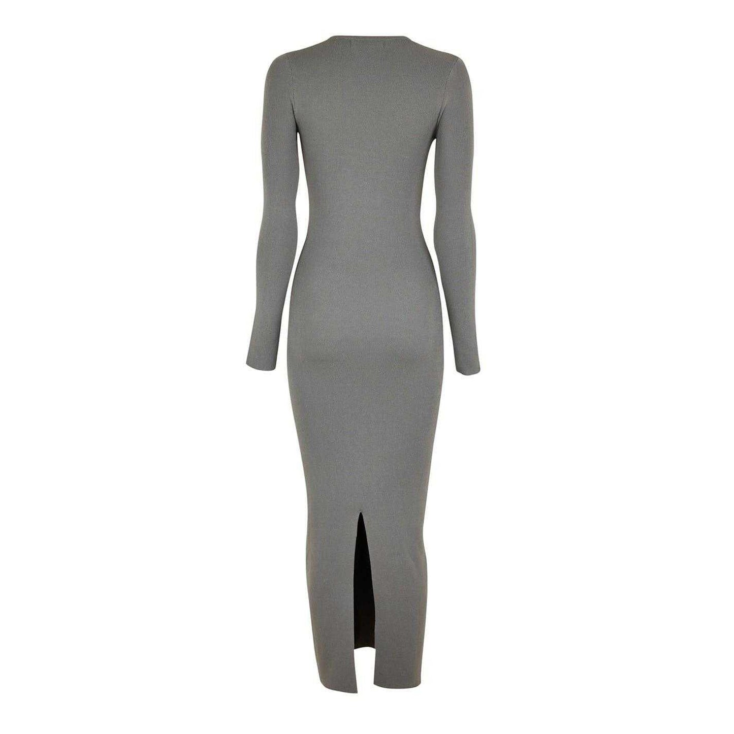 Khaki - Back - Jack Wills Womens-Ladies Slash Neck Long-Sleeved Bodycon Dress