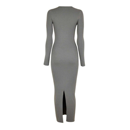 Khaki - Back - Jack Wills Womens-Ladies Slash Neck Long-Sleeved Bodycon Dress