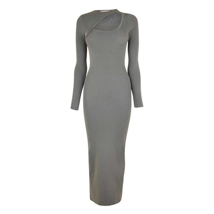 Khaki - Front - Jack Wills Womens-Ladies Slash Neck Long-Sleeved Bodycon Dress